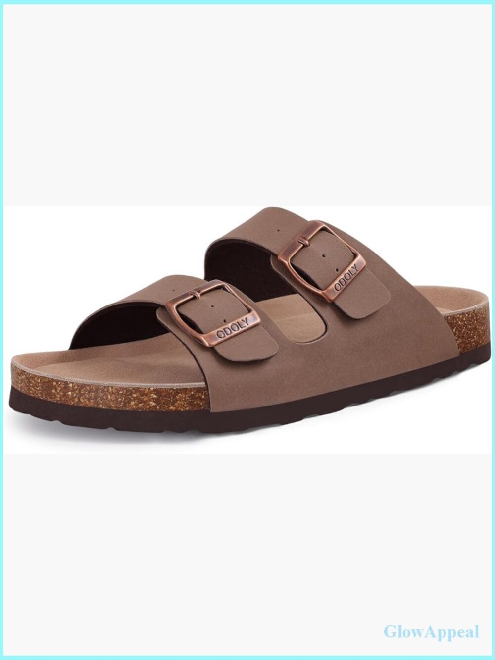 Cork Footbed Slide Sandal with Arch Support Adjustable Buckle